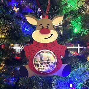 COPY - Christmas Rudolph Candy Holder Ornament Dome l Holiday Party Favors